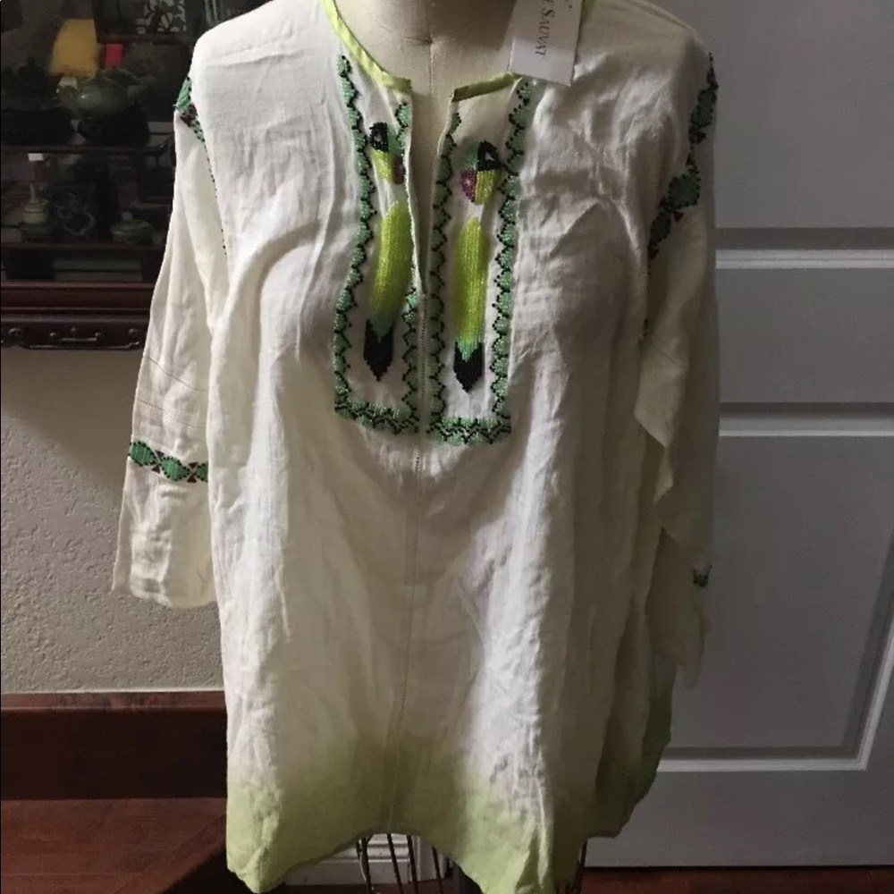 Christophe Sauvat bohemian Beaded tunic blouse